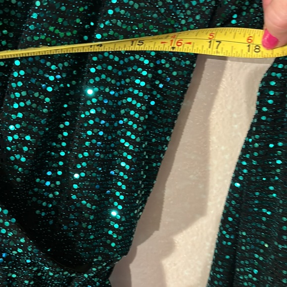 JM Studio teal Sparkle faux wrap dress . Size 12. NWT - Picture 9 of 10